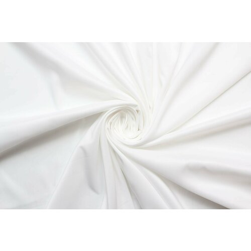Ткань подкладочная стрейч белая матовая 185 г/м2, ш150см, 0,5 м