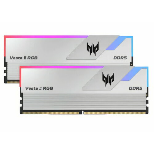 Оперативная память DDR5 Acer Predator Vesta II RGB 32Gb 2x16Gb 6000Mhz CL32 32-38-38-76 135V Silver 1499900₽