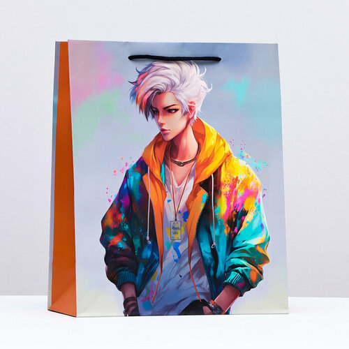 Пакет подарочный "Модник", 26 х 32 х 12 см микс, разноцветный