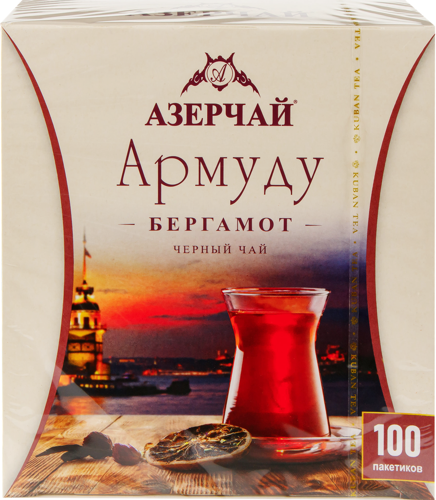 Чай черный азерчай Армуду с ароматом бергамота, 100пак