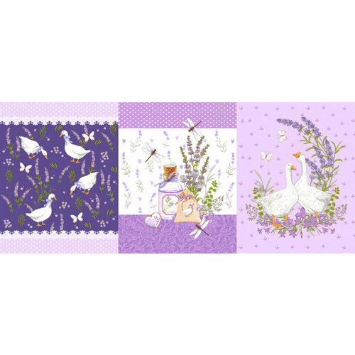 Набор полотенец для кухни из рогожки с гусями, 3 штуки, 45х60 см, Alice Textile, хлопок