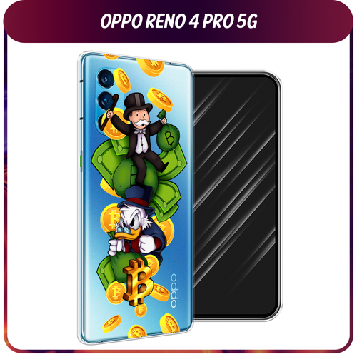 Силиконовый чехол на Oppo Reno 4 Pro 5G / Оппо Reno 4 Про 5G Scrooge McDuck and Monopoly, прозрачный силиконовый чехол на oppo reno 4 pro 5g оппо рено 4 про 5g яркая галактика