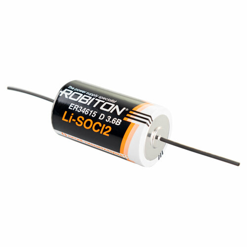 Батарейка ROBITON ER34615-AX с аксиальными выводами PH1, в упаковке: 1 шт. батарейка литиевая zinchu тип er34615 ax 3 6в с аксиальными выводами 2 шт