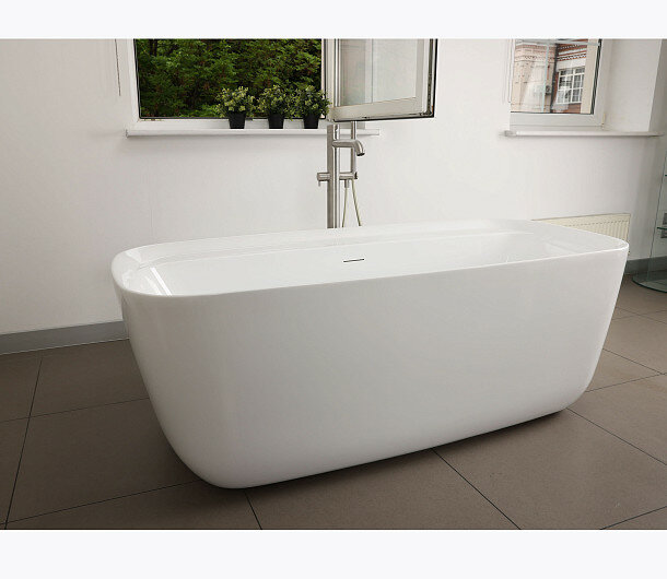 Отдельностоящая ванна HATRIA Y8AH01, акриловая, белая глянцевая, 170х78 см
