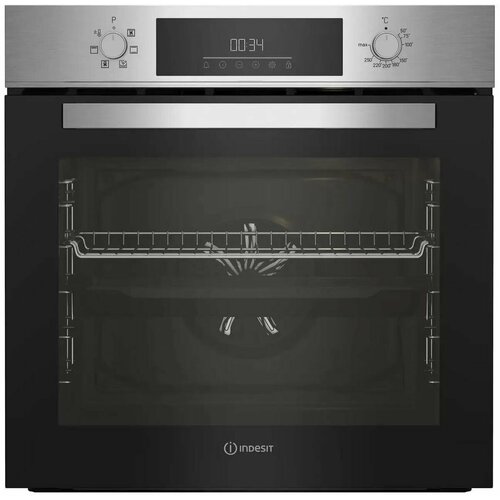 Духовой шкаф INDESIT IFE 3644 J IX 869890300060, черный духовой шкаф indesit ife 3644 j wh белый