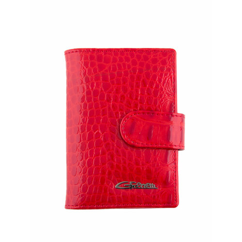 Визитница GIORGIO FERRETTI, перфорированная, красный кредитница натуральная кожа 4 кармана для карт 36 визиток красный