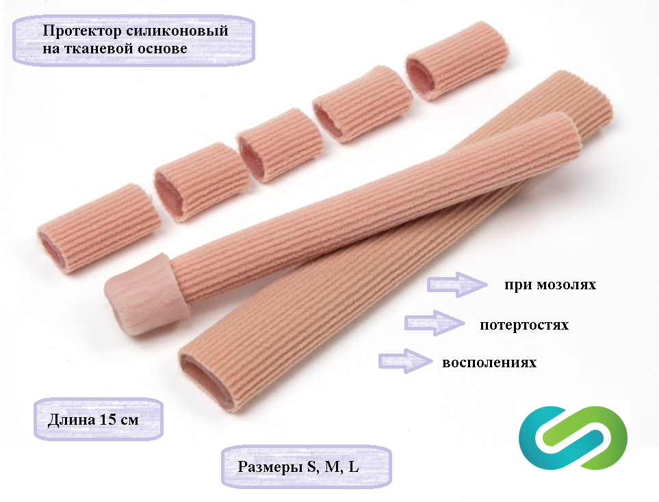Разделитель для пальцев ног ортопедический, протектор силиконовый на тканевой основе, р. M