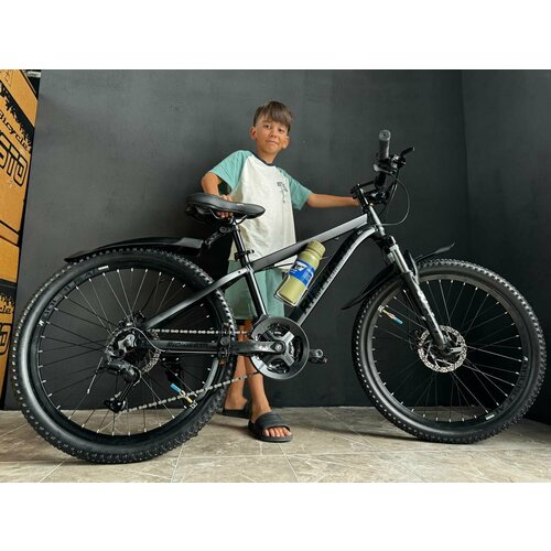 Велосипед RICHIESTO 24 Алюминиевая рама 14 Горный Для детей и подростков Для девочек Спортивный черный 2450000₽