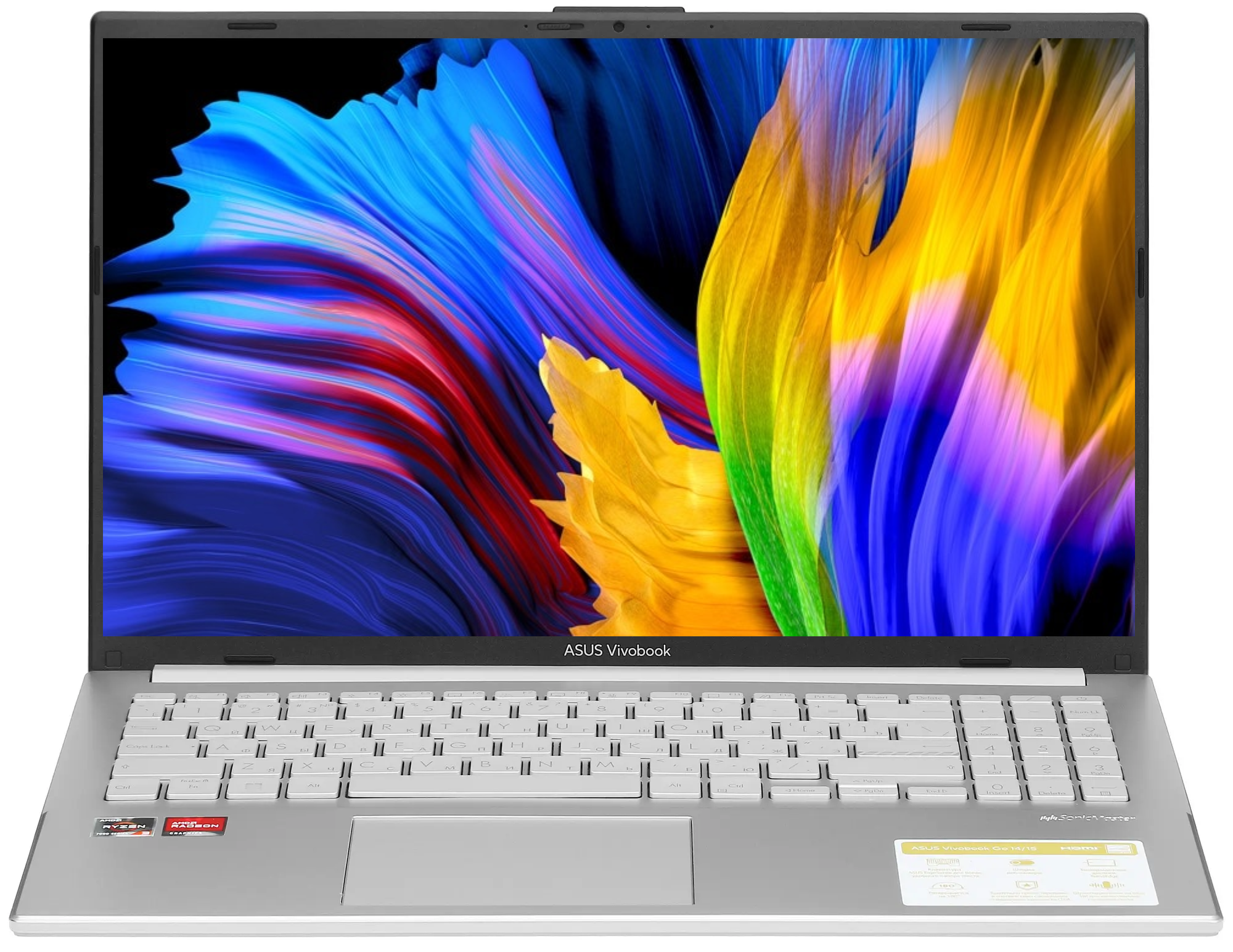 15.6" Ноутбук ASUS VivoBook Go 15 OLED, AMD Ryzen 5 7520U, RAM 16 ГБ, SSD 512 ГБ, AMD Radeon Graphics, Windows 11 Pro + Office 2021, Русская раскладка