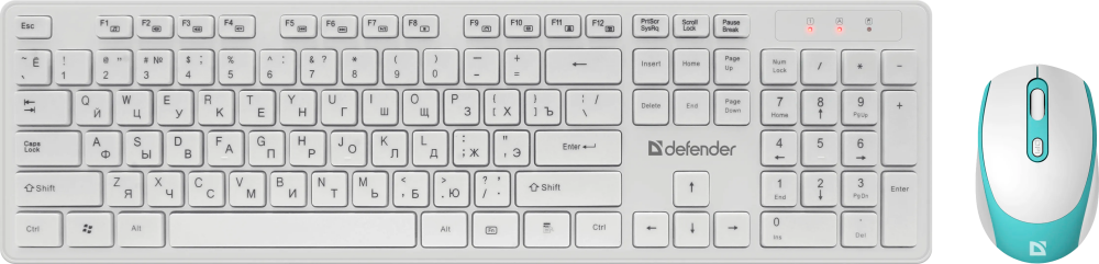 Набор Defender Auckland C-987 RU rлавиатура+мышь 45987 белый