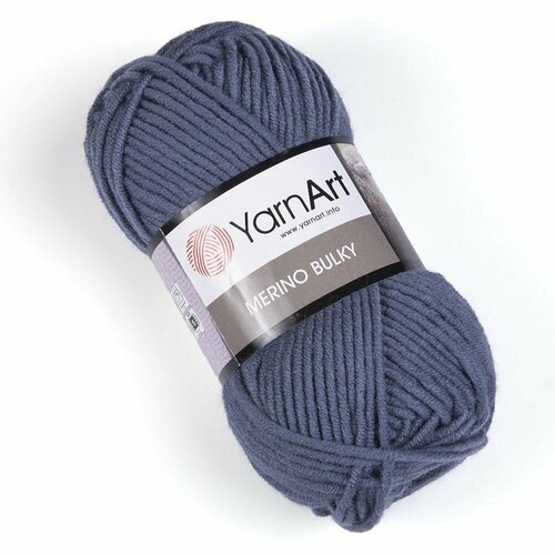 Пряжа Merino Bulky (YarnArt), т. серый - 3088, 30% шерсть, 70% акрил, 5 мотков, 100 г, 100 м.