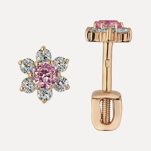 Изображение товара Серьги пусеты, красное золото, 585 проба