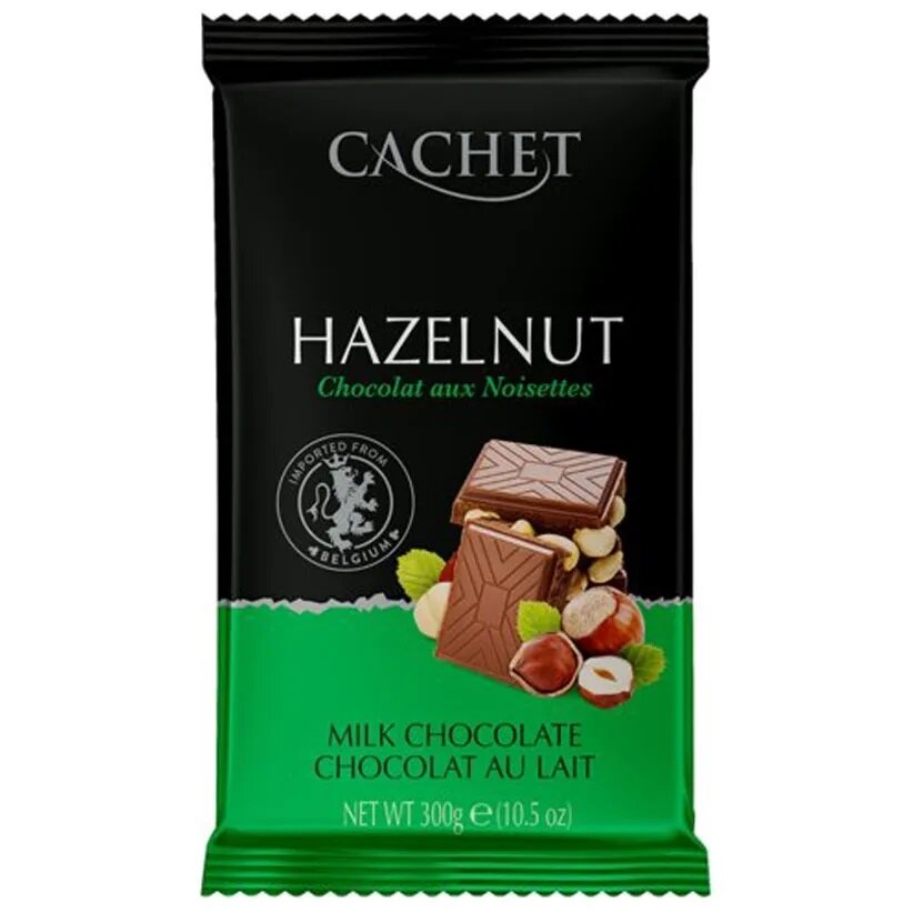 Шоколад Cachet молочный с фундуком 32%, Бельгия, 300 г