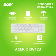 Клавиатура Acer OKW123 белый USB (ZL. KBDEE.00D)