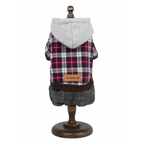 Royal Dog зимний трикотаж клетка красный S