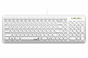Клавиатура Genius SlimStar Q200, мембранная, проводная, USB, белый (31310020412)