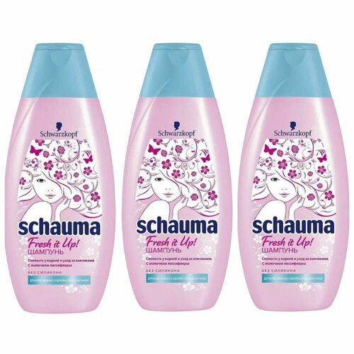 Schauma Шампунь для волос Fresh it up, для жирных корней и сухих кончиков волос, 380 мл, 3 шт.