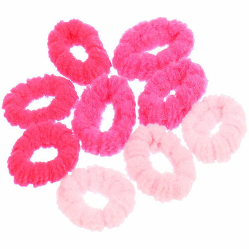 Резинки для волос 100шт «миндаль», цвет розовый, d-2см