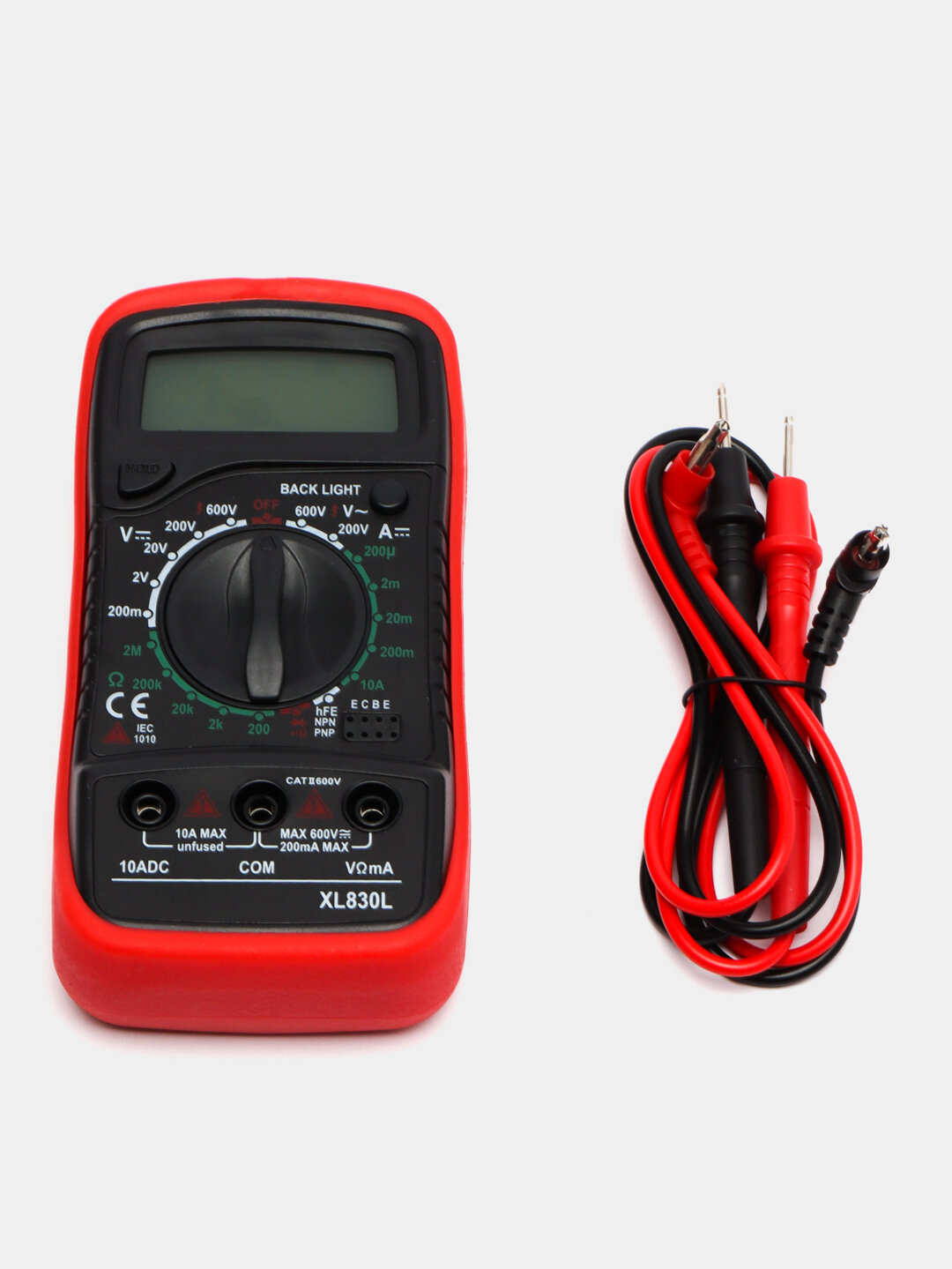 Цифровой мультиметр XL830L с функцией прозвонки и подсветкой экрана Цвет Красный