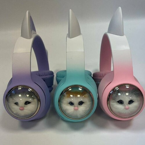 Беспроводные наушники Cat AKZ-09 Кошка фиолетовый цвет 1699₽