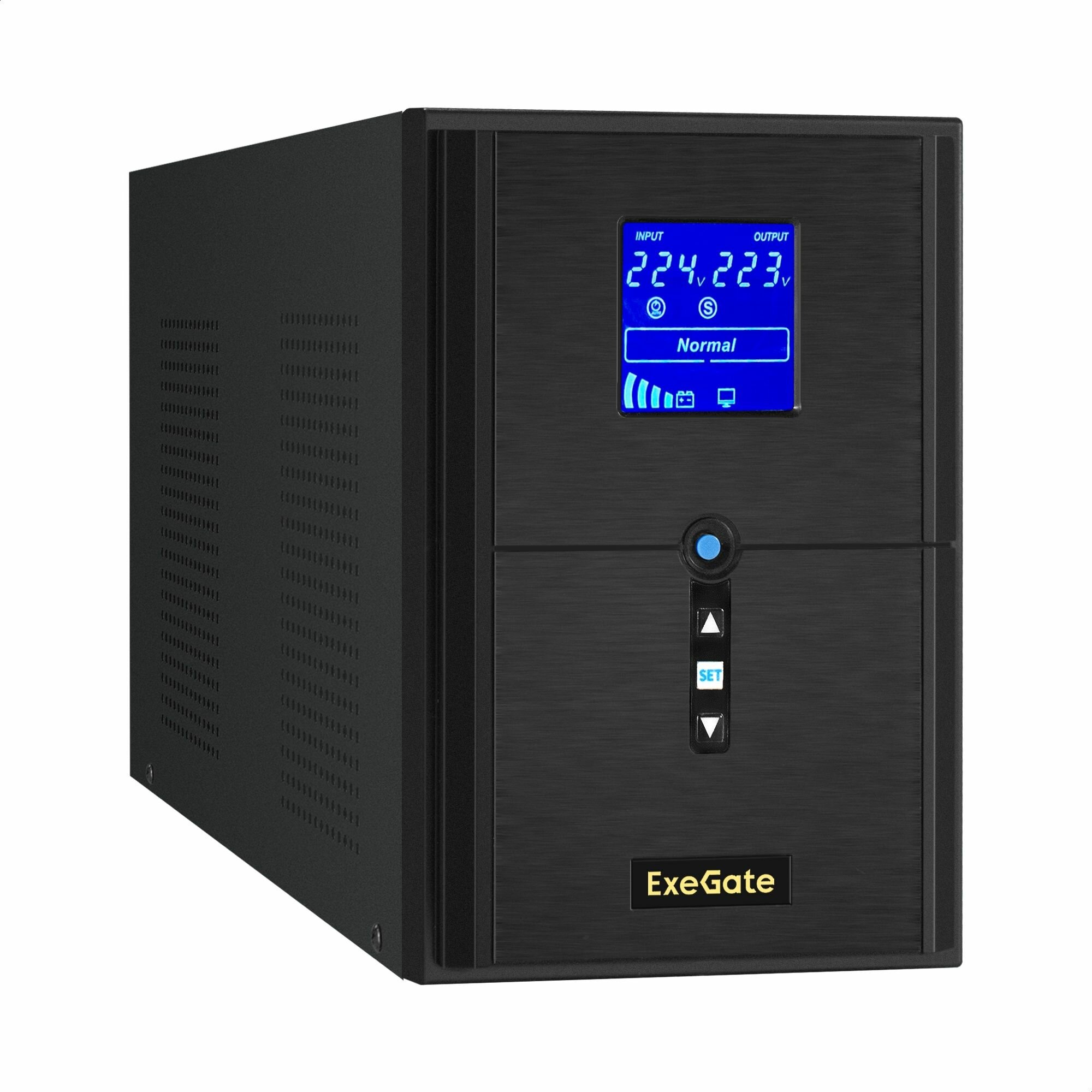 ИБП (инвертор, синус, для котла) ExeGate SineTower SN-2000. LCD. AVR.3SH.1C13. RJ. USB <2000VA/1600W LCD дисплей AVR 3*Schuko+1*C13, RJ45/11> EX295983RUS