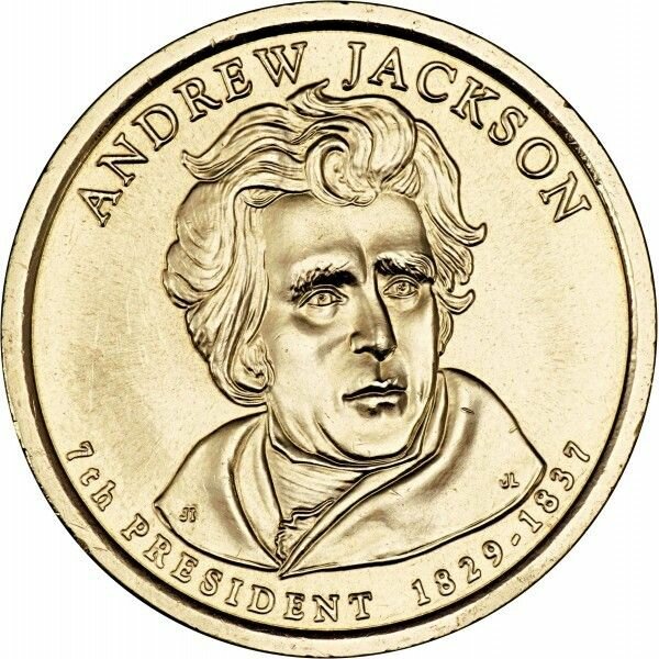 США 1 доллар 2008 год, седьмой Президент США - Эндрю Джексон UNC