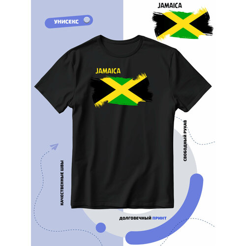 Футболка SMAIL-P флаг Ямайки, размер L, черный