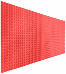 Пирамида 30 мм 1000х2000 мм (красный) / Акустический поролон