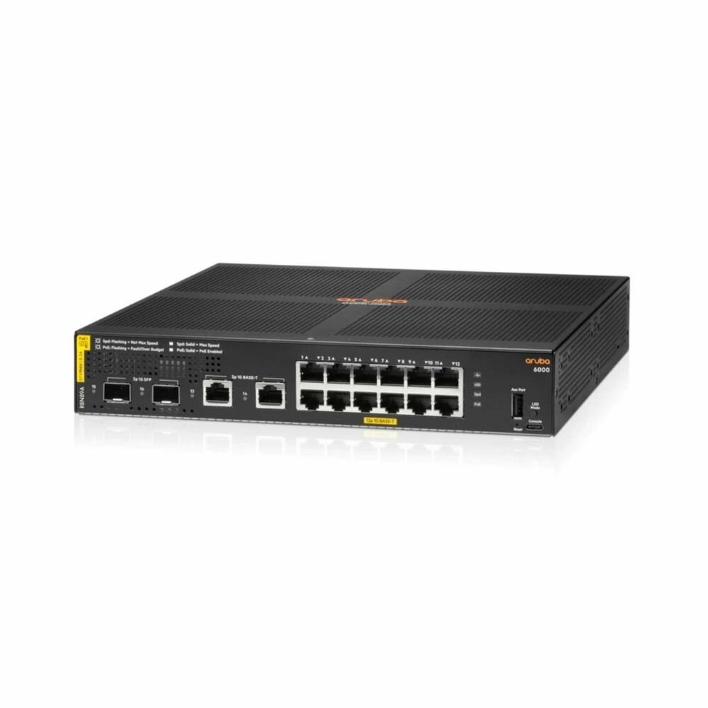 HPE Коммутатор HPE R8N89A HPE Aruba 6000 Managed L2 12G Class4 PoE 139W 2SFP Switch Aruba 6000 12G CL4 2SFP 139W Swch