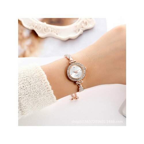 женские часы модные часы со стразами браслет часы кварцевые часы браслет montre femme reloj mujer relojes para mujer Наручные часы, розовый