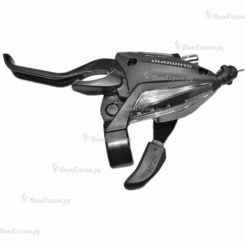 Шифтер/Тормозная ручка Shimano Tourney, EF500, левая, 3 скорости, трос 1800мм Черный