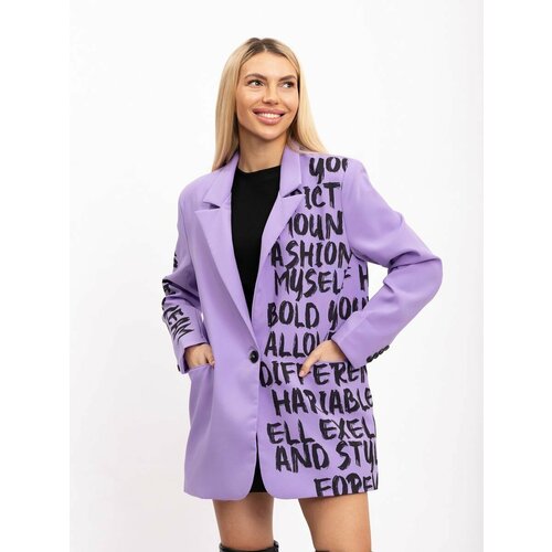 фото Пиджак rm shopping, размер 42, сиреневый