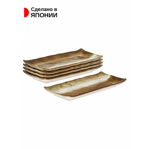 Набор длинных тарелок / Блюдо для подачи из фарфора 27,8х11х2,7 см, 5 шт, AW-0023