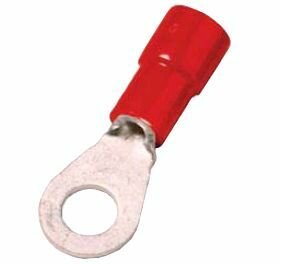 фото Наконечник кольцевой медно луженый изолированный для провода сечением 0,5-1мм2 под винт М5 арт. 42017 Weitkowitz Германия (5 штук)