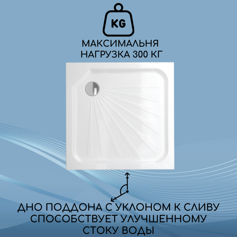 Поддон для душа 1MarKa Quadro 100x100 белый 01пкв10 - фото №2