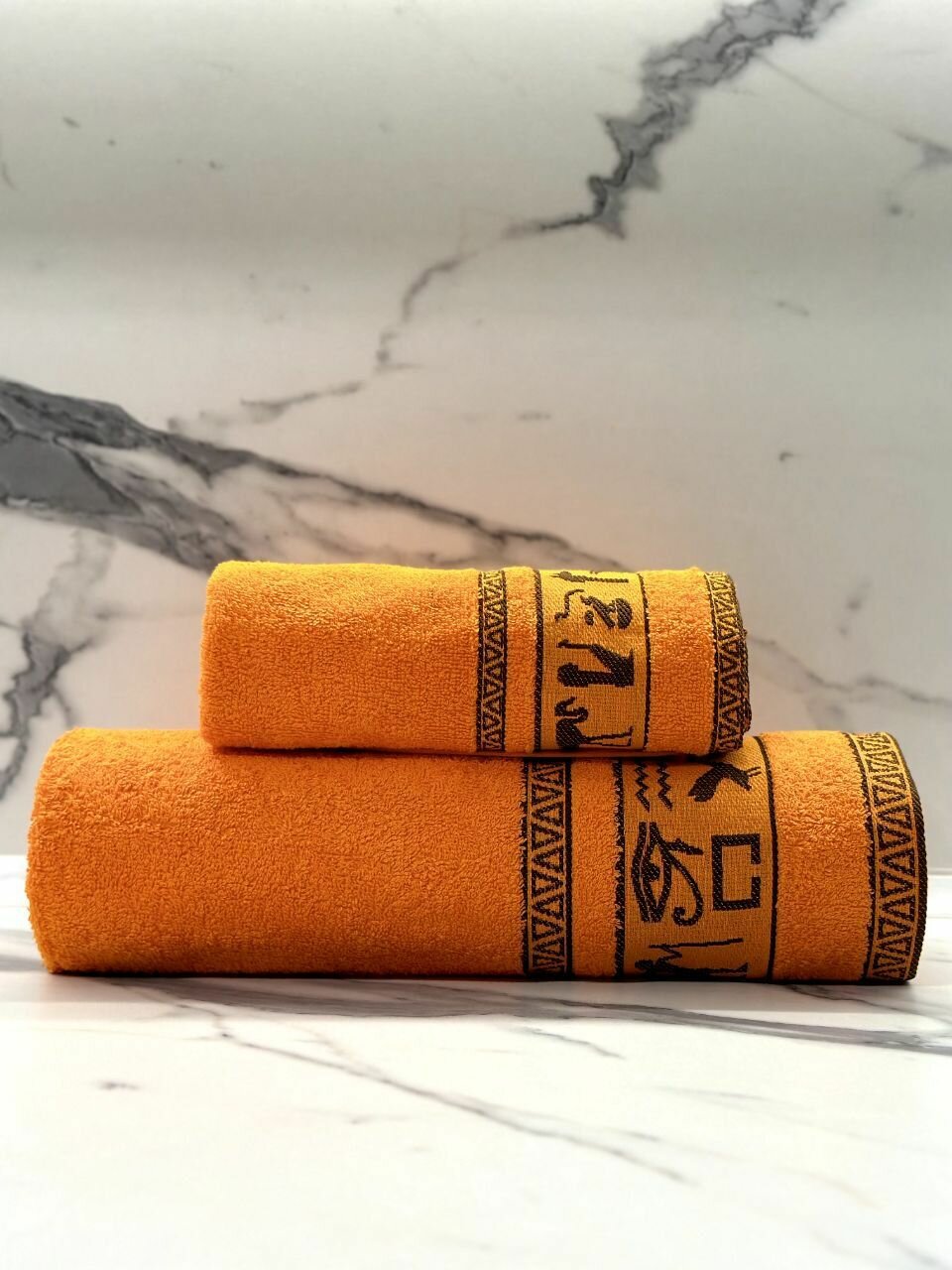 Полотенце банное, пляжное 70х130 Египет Ярко-оранжевый