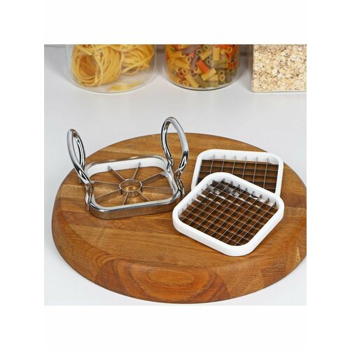 Овощерезка Steel 3 насадки нержавеющая сталь цвет белый 1037₽