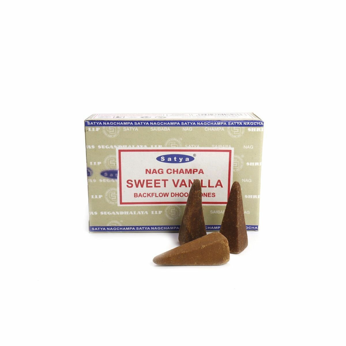 Ароматические благовония пуля Satya Сатья Сладкая Ваниль Sweet Vanilla, стелющийся дым, 10шт