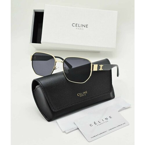 фото Солнцезащитные очки celine, золотой, черный