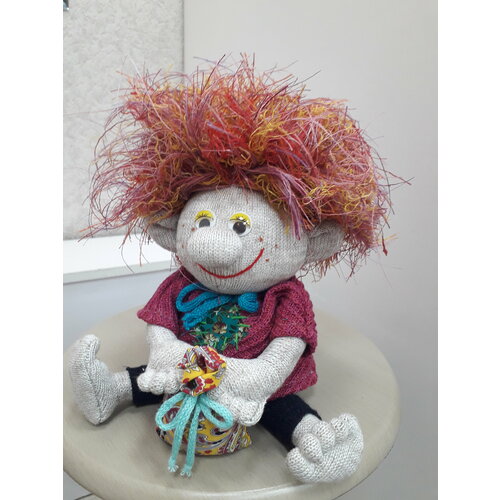 Cувенир - оберег Домовёнок Кузя из вологодского льна ручной работы