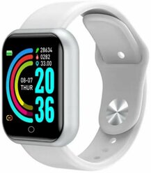 Умные часы Фитнес-браслет D20 Pro Y68 Bluetooth с монитором сердечного ритма для Android IOS /белые/