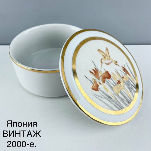 Винтажная шкатулка Колибри Фарфор Япония 2000-е 1500₽