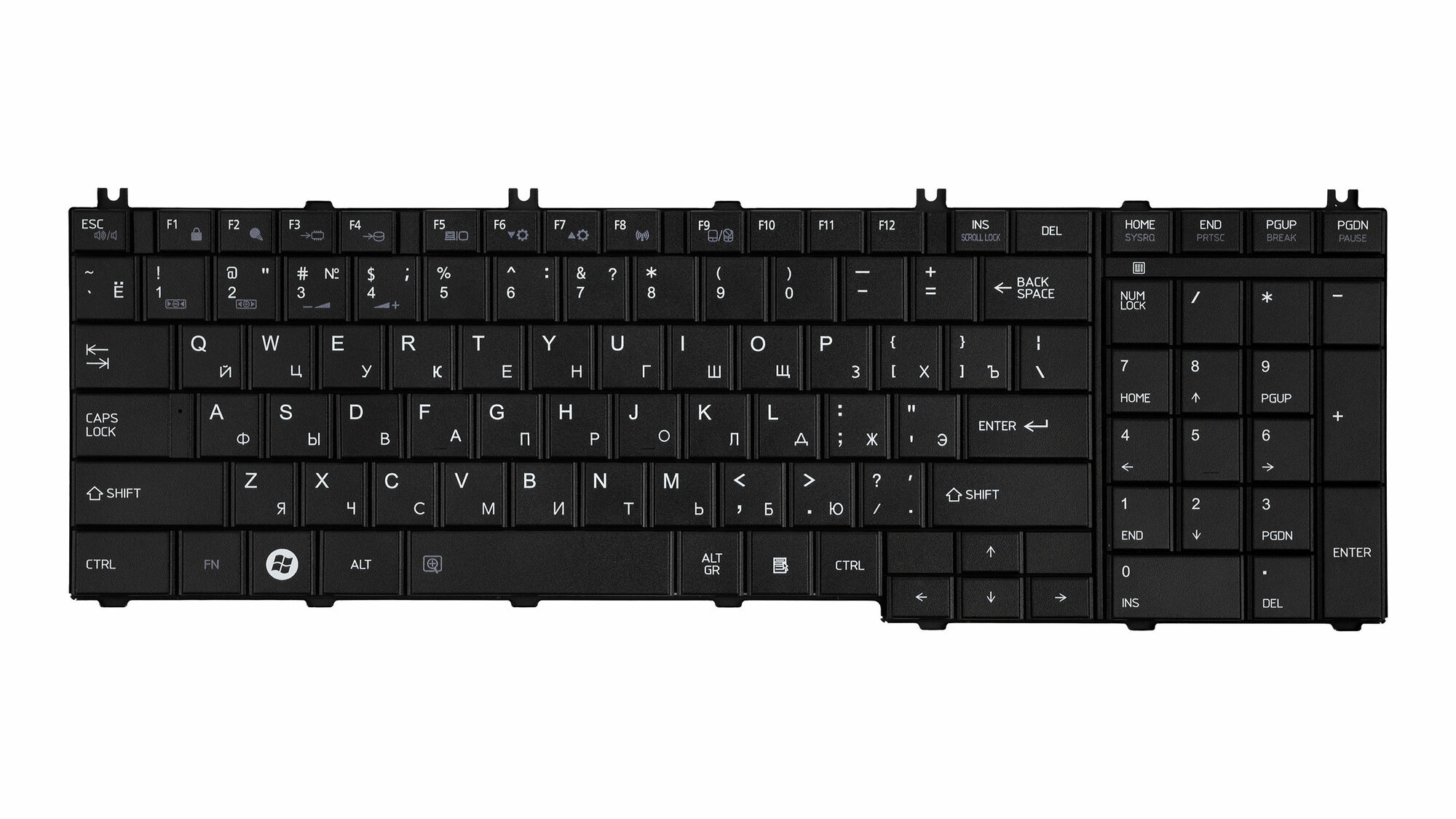 Клавиатура матовая для Toshiba Satellite C660, L655, L755, L650D, L755D, L650, L775