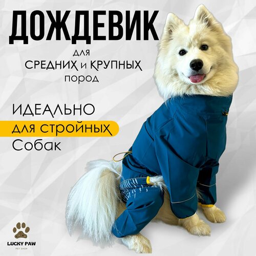 Непромокаемый комбинезон для собак средних и крупных пород (дождевик)