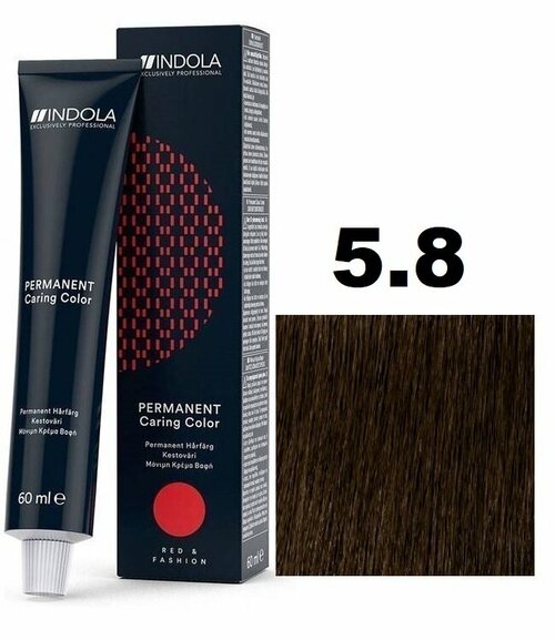 Indola Permanent Caring Color Крем-краска для волос 5/8 Светлый коричневый шоколадный 60мл