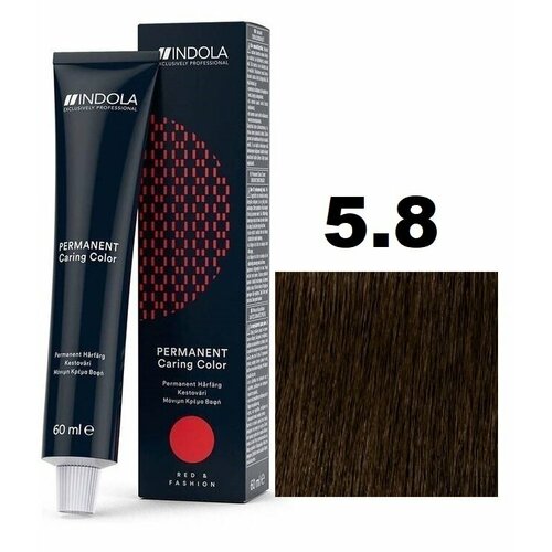 Indola Permanent Caring Color Крем-краска для волос 5/8 Светлый коричневый шоколадный 60мл indola permanent caring color стойкая крем краска для волос natural