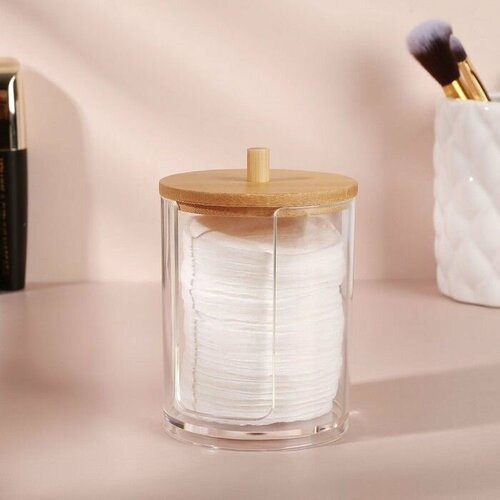 Органайзер для хранения ватных палочек с крышкой 7 7 101 см цвет прозрачныйкоричневый 638₽