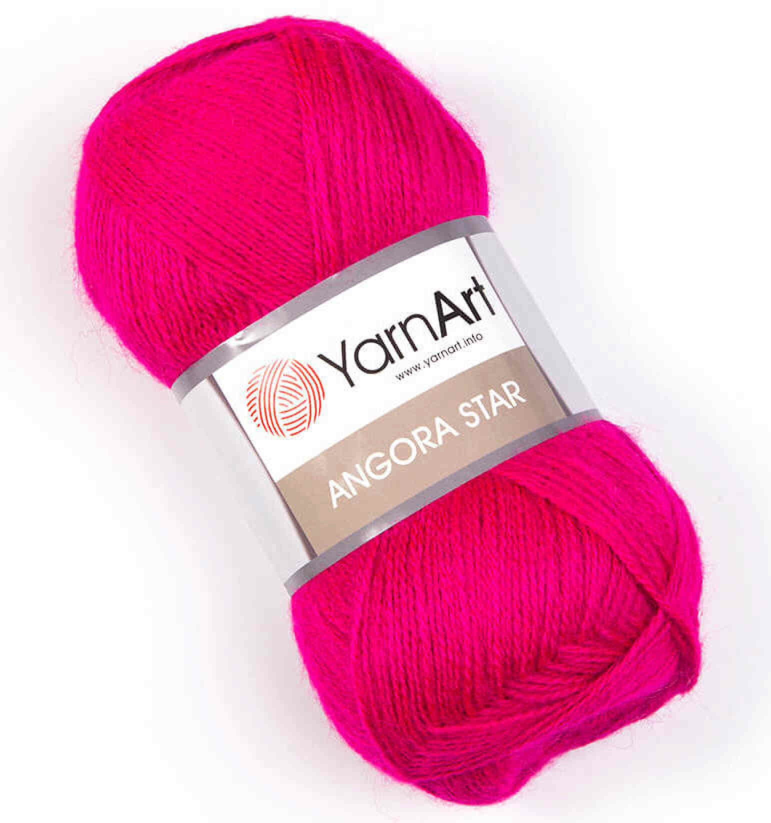 Пряжа Yarnart Angora Star малиновый неон (8041), 20%шерсть/80%акрил, 500м, 100г, 1шт