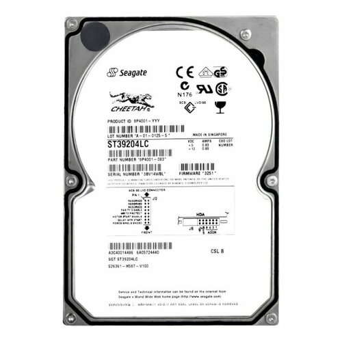 Жесткий диск Seagate 9P4001 9,2Gb 10000 U160SCSI 3.5 HDD жесткий диск seagate st336605lc 36 7gb 10000 u160scsi 3 5 hdd