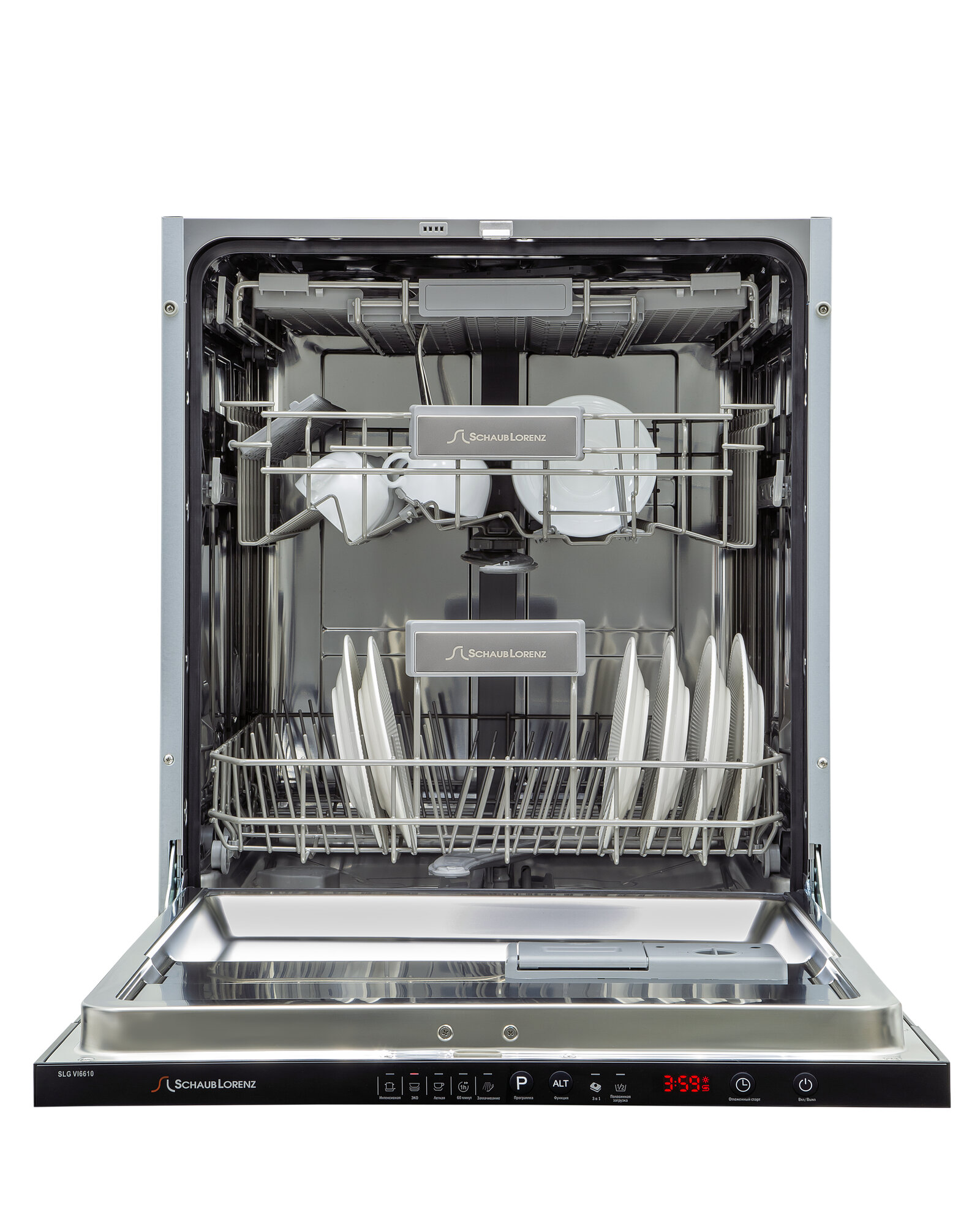 Посудомоечная машина встраиваемая Schaub Lorenz SLG VI6610 60см турбосушка 3 корзина луч на полу защита от протечек аквастоп